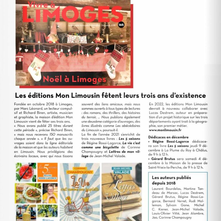 Lire la suite à propos de l’article Dans Vivre à Limoges